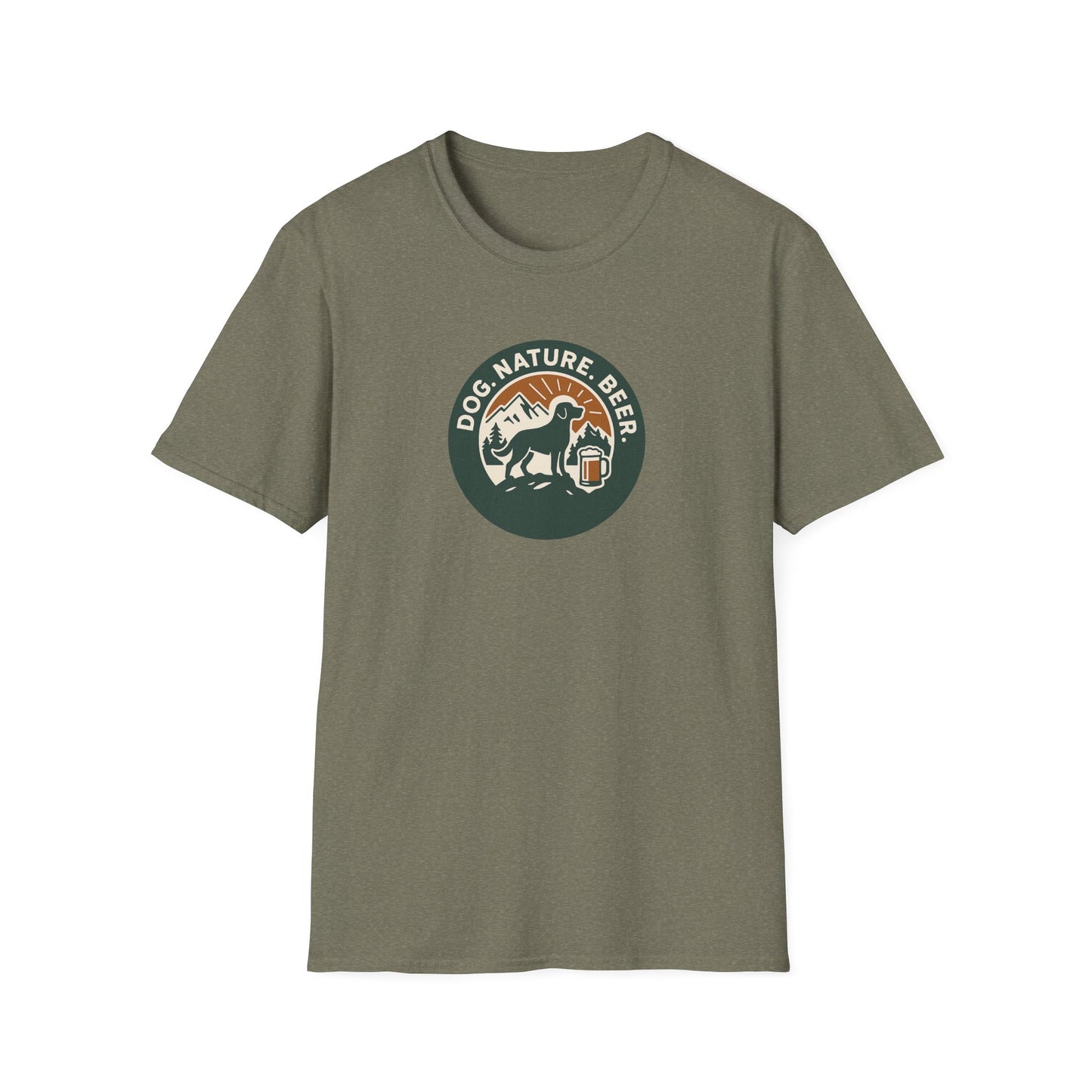 Dog. Nature. Beer. Softstyle T-Shirt
