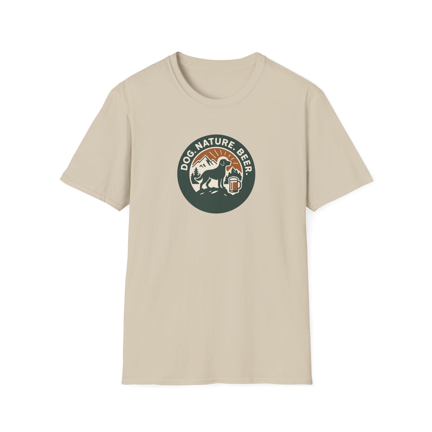 Dog. Nature. Beer. Softstyle T-Shirt