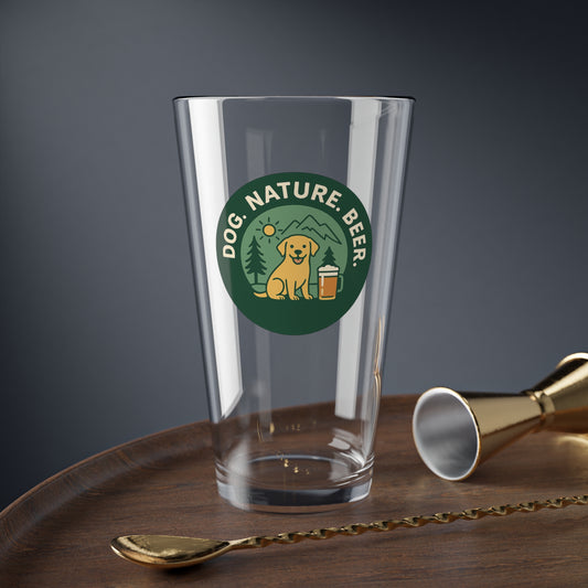 Dog. Nature. Beer. Pint Glass