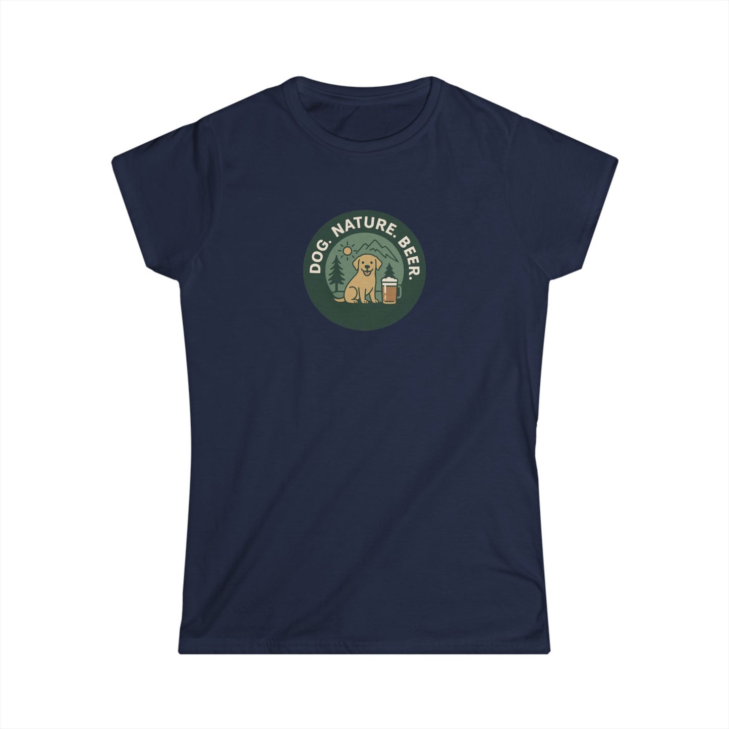 Dog. Nature. Beer. Women's Softstyle Tee