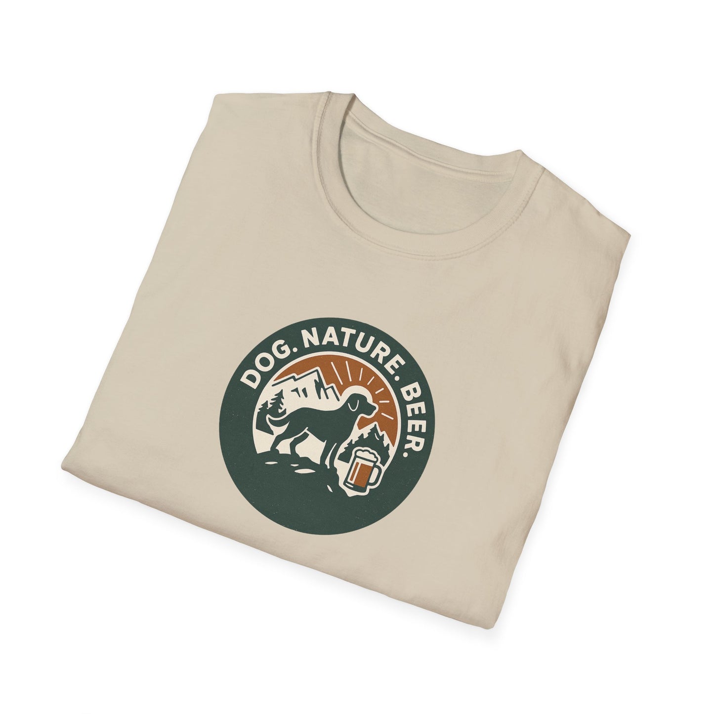 Dog. Nature. Beer. Softstyle T-Shirt