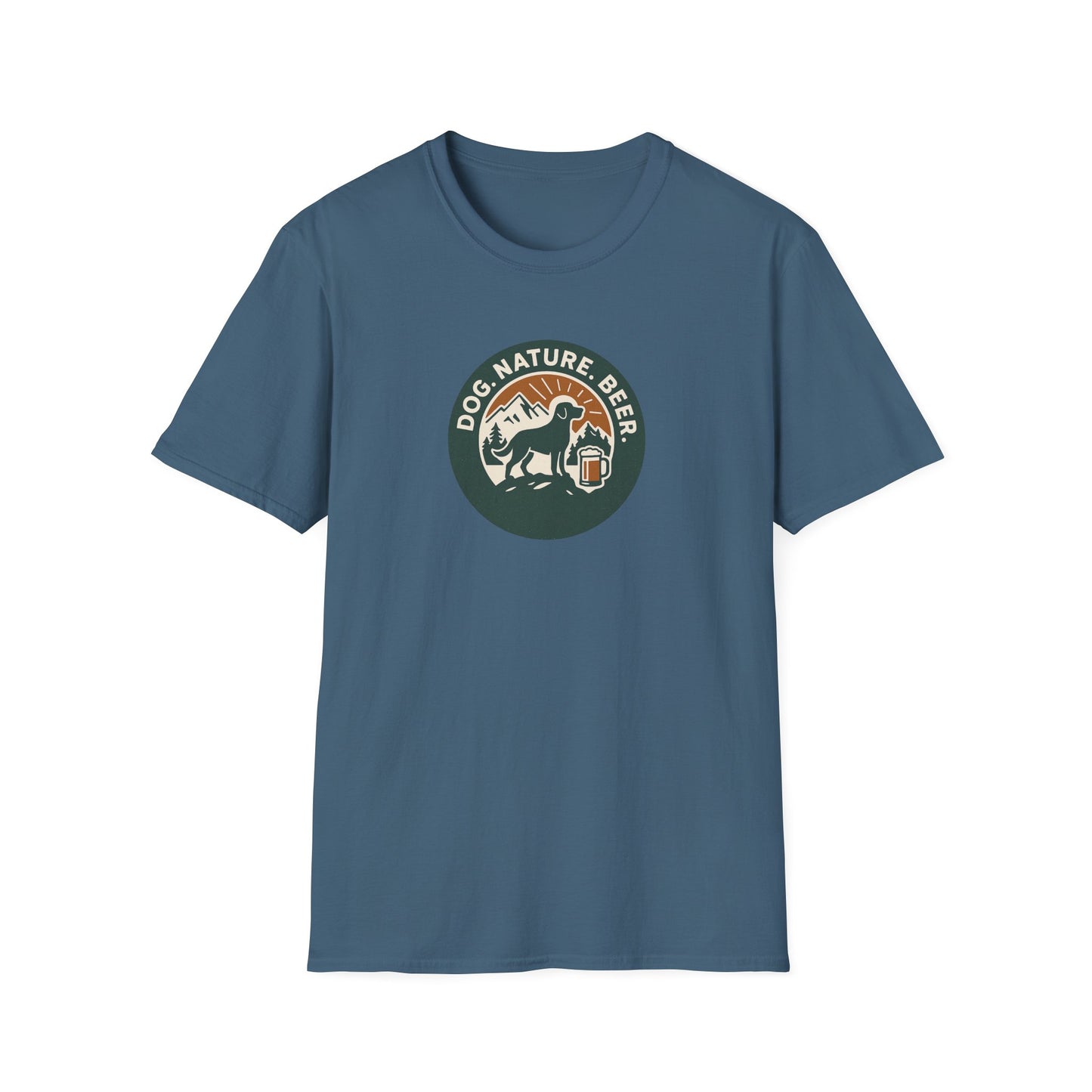 Dog. Nature. Beer. Softstyle T-Shirt