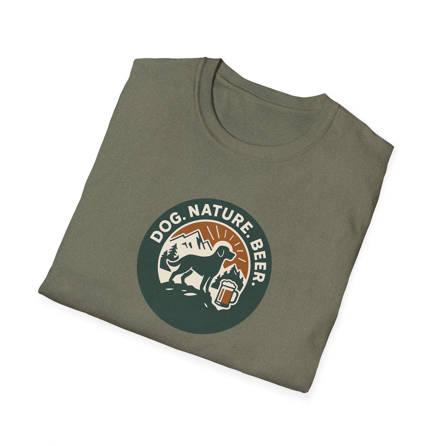 Dog. Nature. Beer. Softstyle T-Shirt