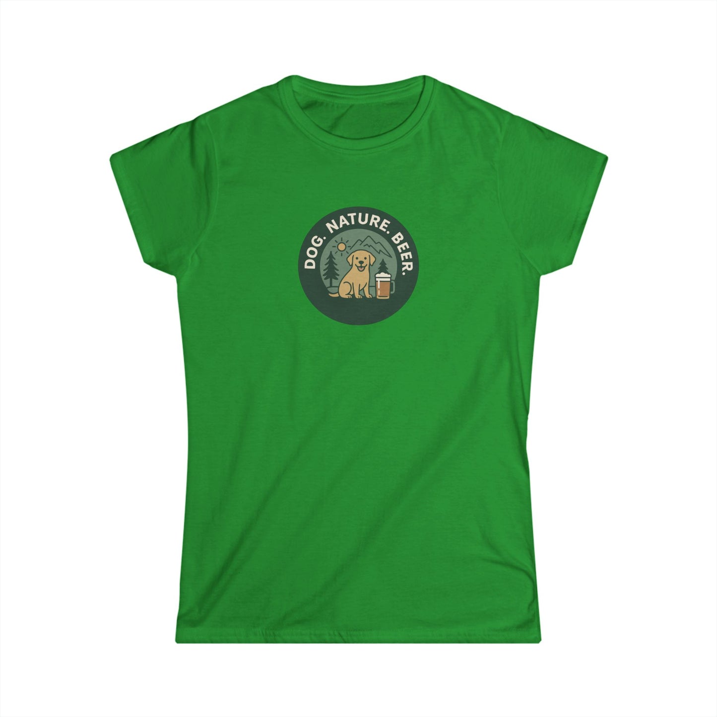 Dog. Nature. Beer. Women's Softstyle Tee