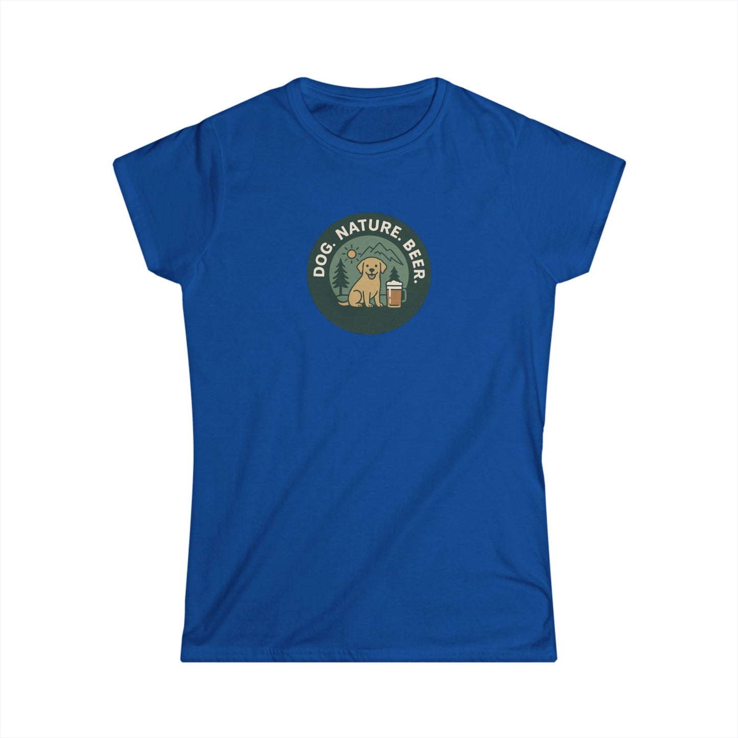 Dog. Nature. Beer. Women's Softstyle Tee