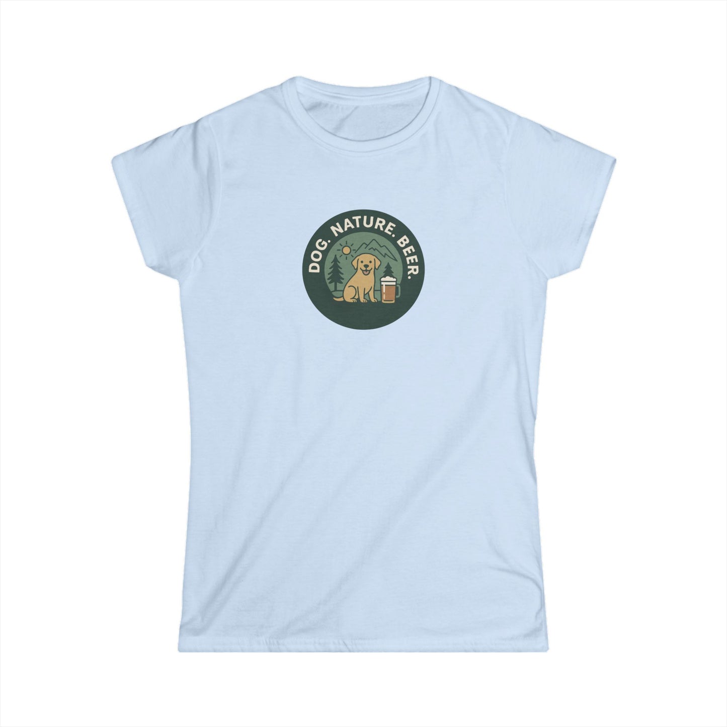 Dog. Nature. Beer. Women's Softstyle Tee