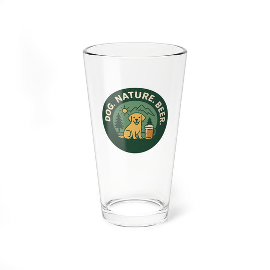 Dog. Nature. Beer. Pint Glass
