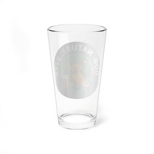 Dog. Nature. Beer. Pint Glass