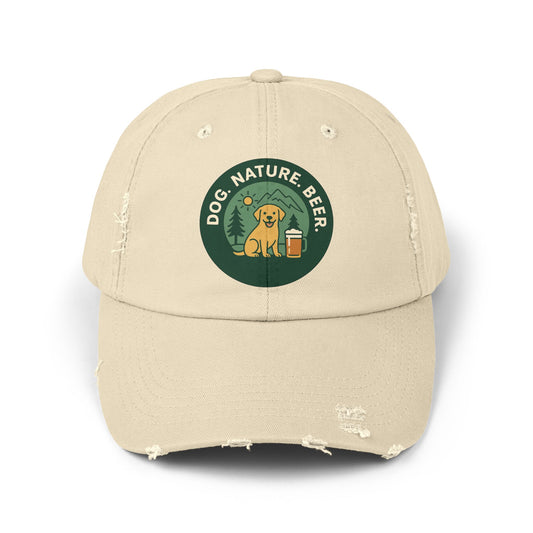 Unisex Distressed Hat - Dog Nature Beer Logo