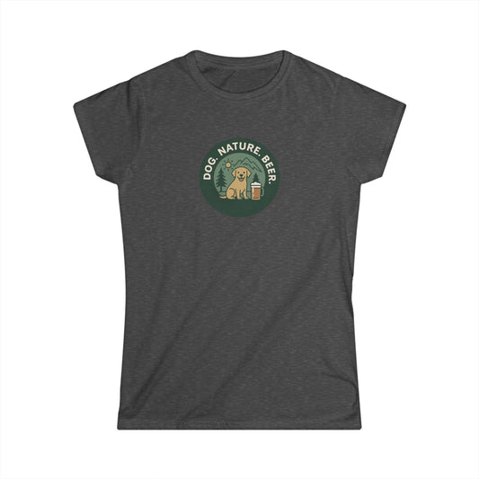 Dog. Nature. Beer. Women's Softstyle Tee