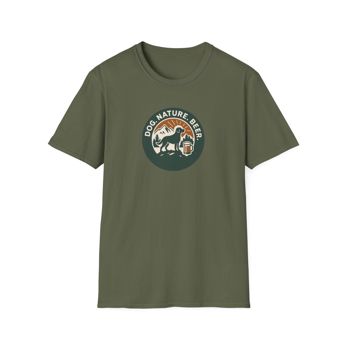 Dog. Nature. Beer. Softstyle T-Shirt